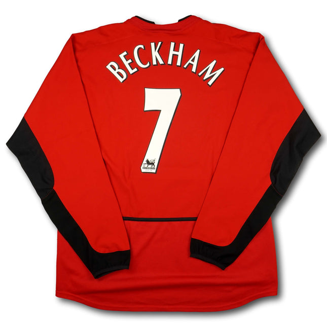 Manchester United 2002-04 Trikot heim Meistersaison (02/03) - L/S - BECKHAM #7 - 7/10 - [L]