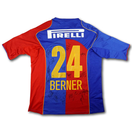 FC Basel 2005-06 home shirt signed by the team - Berner #24 - 8/10 - [L]