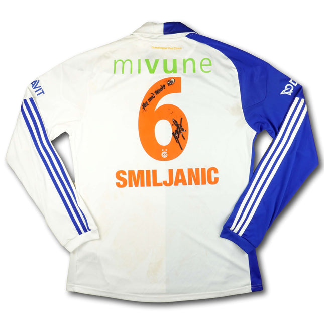 GC Zürich 2010-12 Trikot heim Player Issue signiert - L/S - SMILJANIC #6 - 7/10 - [L]