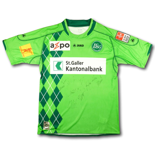 FC St. Gallen 2010-11 Trikot heim signiert vom Team - 9/10 - [M]