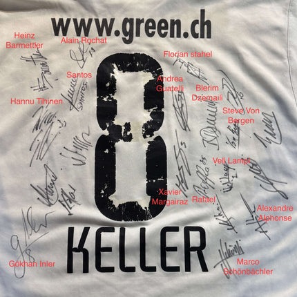 FC Zürich 2002-05 Trikot heim Cupsieger (2004-05) signiert vom Team - L/S - KELLER #8 - 6/10 - [XL]