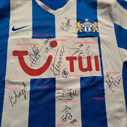FC Zürich 2007-09 Trikot heim Meistersaison (08/09) signiert vom Team - TIHINEN #30 - 8/10 - [M]