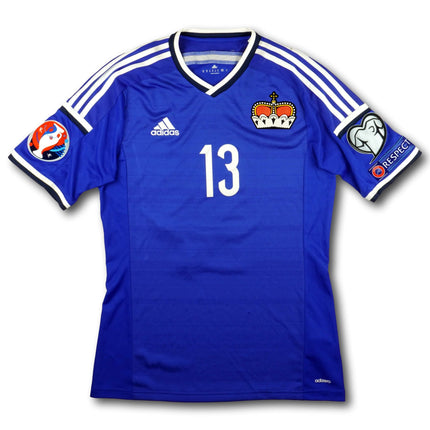 Liechtenstein 2014 Trikot heim Player Issue EURO 2016 Qualifikation - MARTIN BÜCHEL #13 - 7/10 - [M]