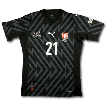 Schweiz 2024 Trikot torhüter Player Issue signiert - KOBEL #21 - 9/10 - [XL]
