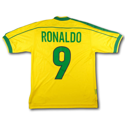 Brazil 1998 home shirt - RONALDO #9 - 9/10 - [S]