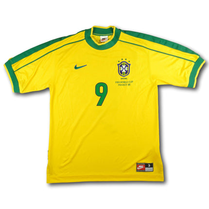 Brazil 1998 home shirt - RONALDO #9 - 9/10 - [S]
