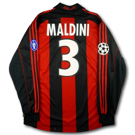 AC Milan 2001-02 Trikot heim - L/S - MALDINI #3 - 8/10 - [L]