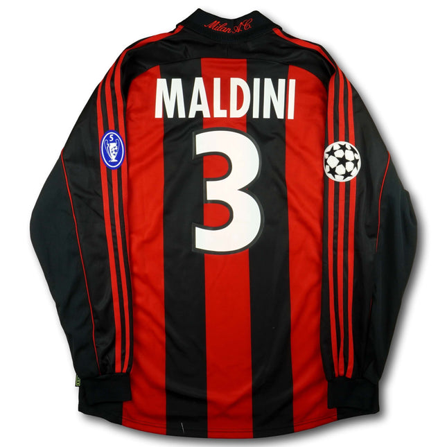 AC Milan 2001-02 Trikot heim - L/S - MALDINI #3 - 8/10 - [L]