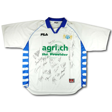 FC Zürich 1999-01 Trikot heim Cupsieger (99/00) signiert vom Team - 9/10 - [XL]