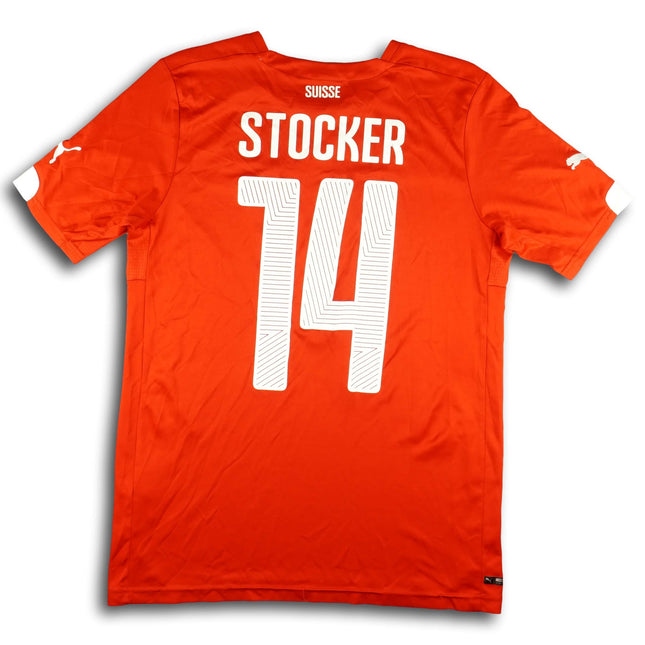 Schweiz 2014 Trikot heim signiert - STOCKER #14 - 8/10 - [M]