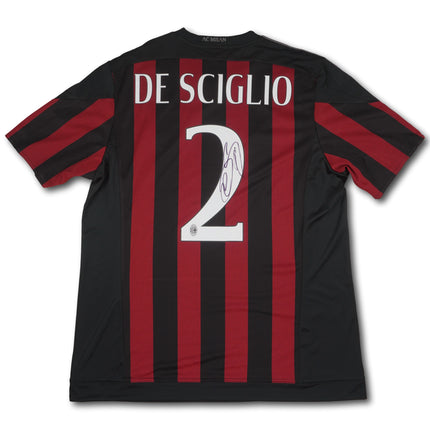 AC Milan 2015-16 heim XL DE SCIGLIO #2 signiert adidas