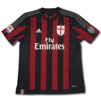 AC Milan 2015-16 heim XL DE SCIGLIO #2 signiert adidas