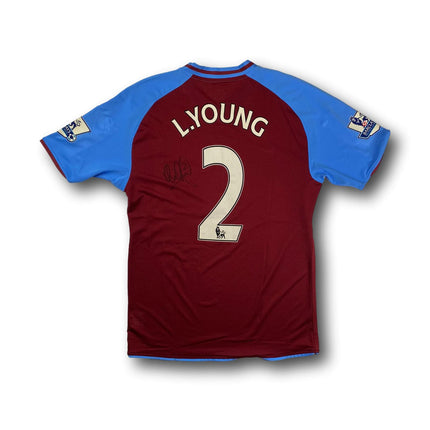 Aston Villa 2008-09 heim XL L.Young #2 signiert Nike