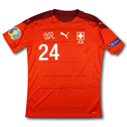 Schweiz 2020 Trikot heim Match Issued signiert - omeragic #24 - 8/10 - [M]