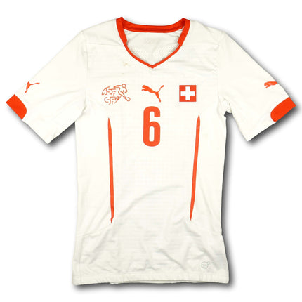 Schweiz 2014 Trikot auswärts Player Issue signiert - LANG #6 - 7/10 - [M]