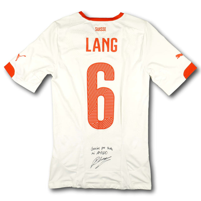 Schweiz 2014 Trikot auswärts Player Issue signiert - LANG #6 - 7/10 - [M]