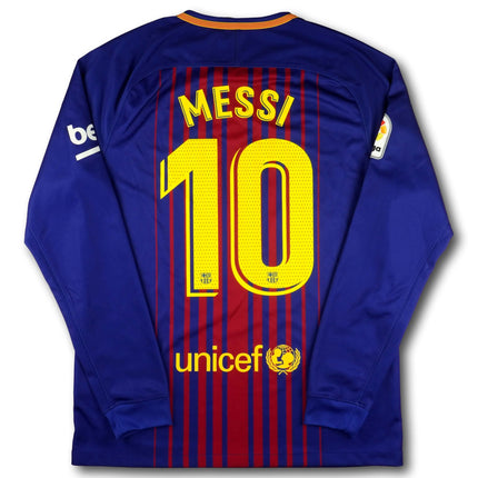 FC Barcelona 2017-18 Trikot heim Double-Sieger - L/S - MESSI #10 - 9/10 - [M]
