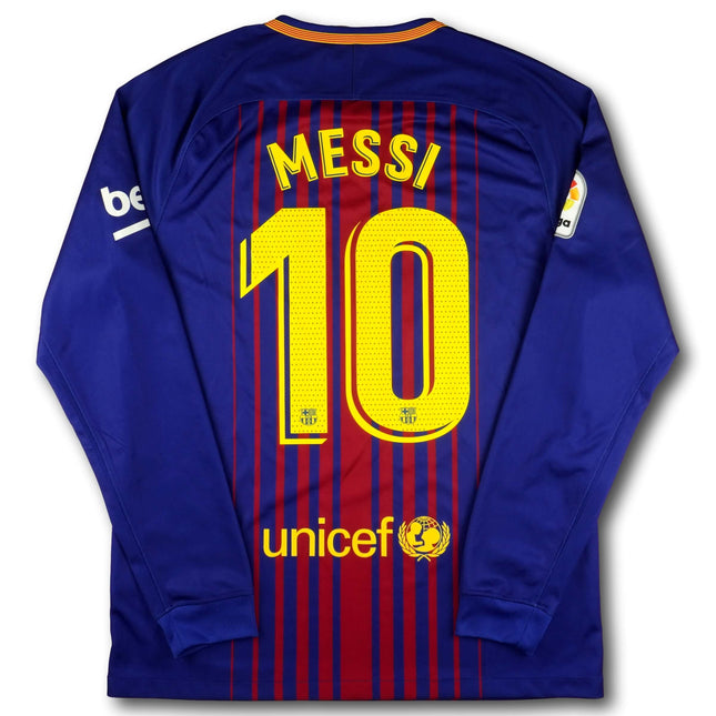 FC Barcelona 2017-18 Trikot heim Double-Sieger - L/S - MESSI #10 - 9/10 - [M]