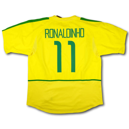 Brasilien 2002 Trikot heim Weltmeister - RONALDINHO #11 - 7/10 - [XL]