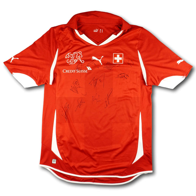 Schweiz 2010 Trikot heim Teamsigniert signiert vom Team - 9/10 - [M]