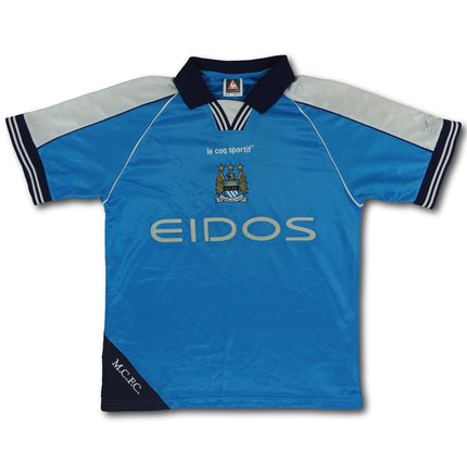 Manchester City 1999-00 heim M signiert vintage Le Coq Sportif