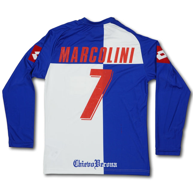 Chievo Verona 2007 heim L MARCOLINI #7 signiert matchworn Lotto