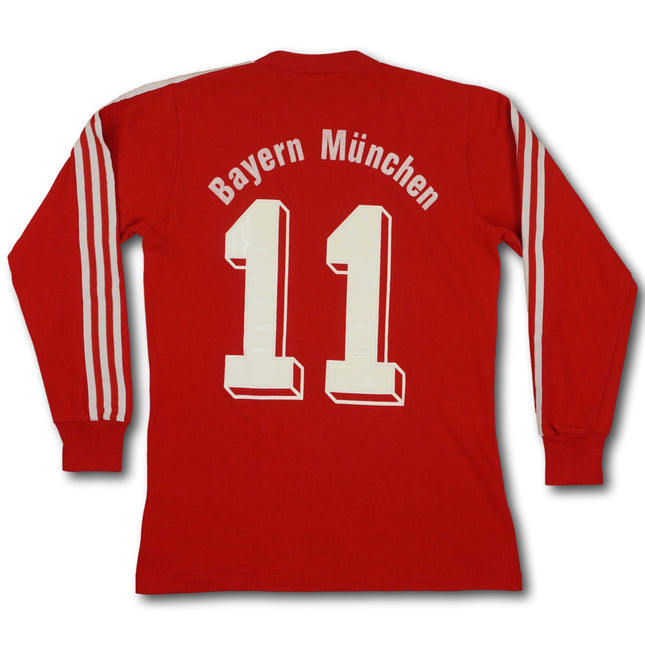 FC Bayern München 1985-86 heim M #11 RUMMENIGGE signiert mit COA vintage adidas