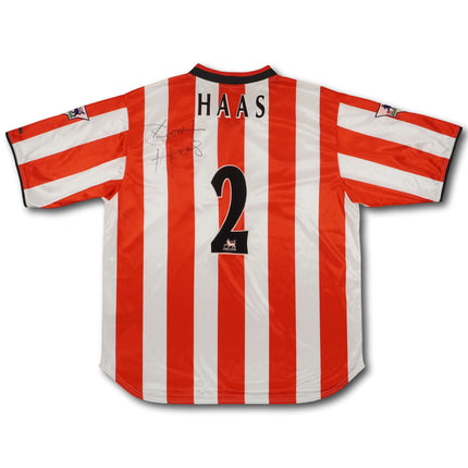 AFC Sunderland 2001-02 heim XL HAAS #2 signiert vintage Nike