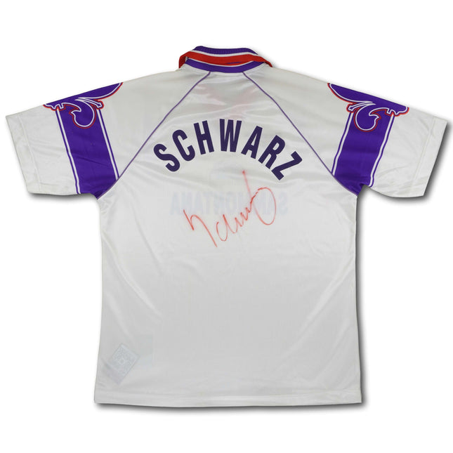 ACF Fiorentina 1996-97 Trikot auswärts signiert mit COA - SCHWARZ - 8/10 - [XL]