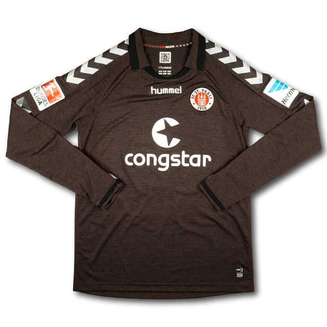 FC St. Pauli 2014-15 Trikot heim signiert - L/S - ALUSHI #19 - 9/10 - [M]