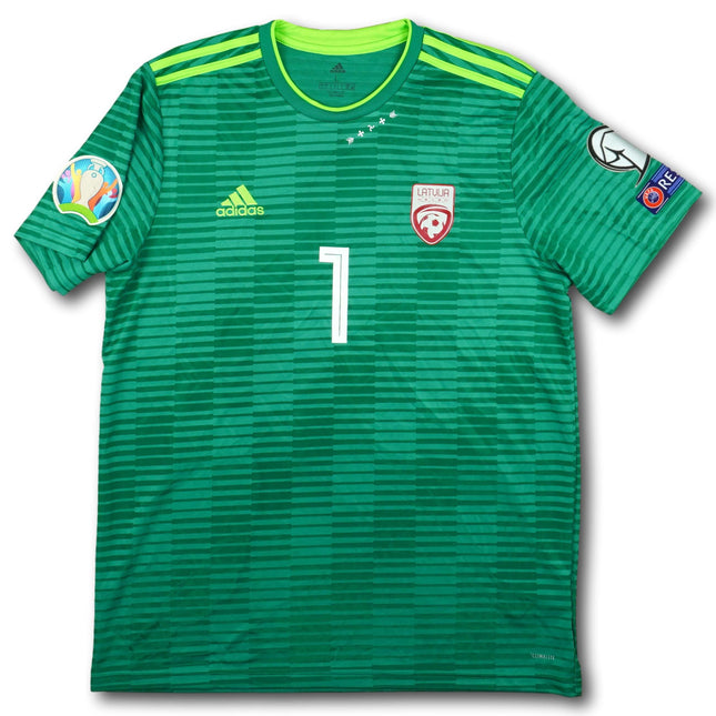 Lettland 2018 Trikot torhüter Player Issue signiert - VANINS #1 - 8/10 - [L]