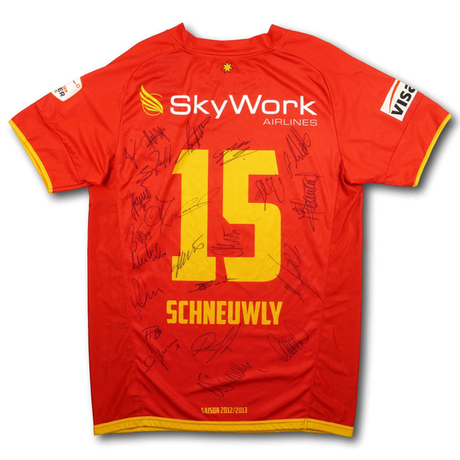 FC Thun 2012-13 Trikot heim Player Issue signiert vom Team - SCHNEUWLY #15 - 9/10 - [M]