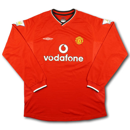 Manchester United 2000-02 Trikot heim Meistersaison (00/01) - L/S - BECKHAM #7 - 8/10 - [L]