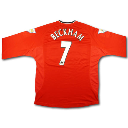 Manchester United 2000-02 Trikot heim Meistersaison (00/01) - L/S - BECKHAM #7 - 8/10 - [L]