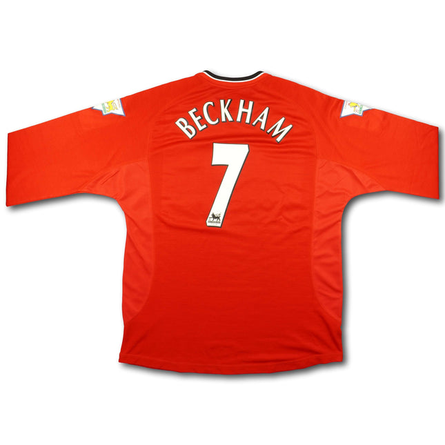 Manchester United 2000-02 Trikot heim Meistersaison (00/01) - L/S - BECKHAM #7 - 8/10 - [L]