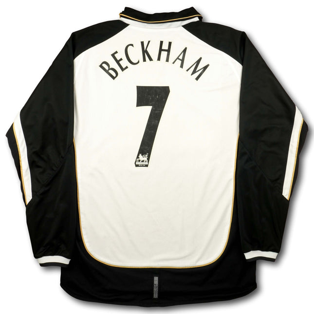 Manchester United 2001-02 Trikot auswärts 100 Jahre Jubiläume / Reversible - L/S - BECKHAM #7 - 7/10 - [L]