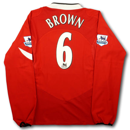 Manchester United 2004-06 Trikot heim - L/S - BROWN #6 - 9/10 - [L]