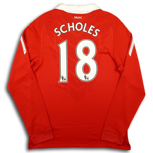 Manchester United 2010-11 Trikot heim Meistersaison - L/S - SCHOLES #18 - 7/10 - [M]
