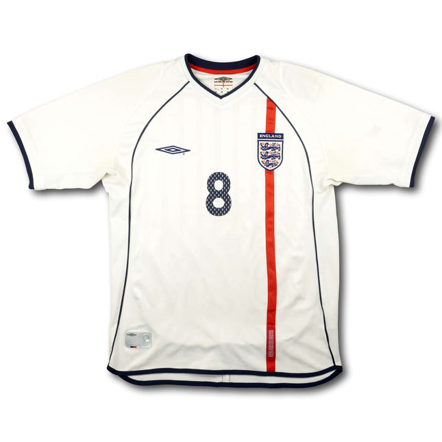 England 2002 Trikot heim - SCHOLES #8 - 6/10 - [M]