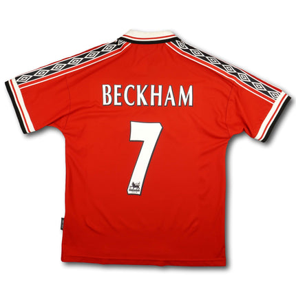 Manchester United 1998-00 Trikot heim Triple-Saison (98/99)  & Meistersaison (99/00) - BECKHAM #7 - 8/10 - [L]