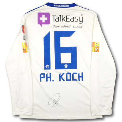 FC Zürich 2009-11 Trikot heim Player Issue signiert - L/S - PH. KOCH #16 - 6/10 - [L]