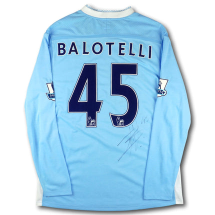 Manchester City 2011-12 Trikot heim Meistersaison signiert mit COA - L/S - BALOTELLI #45 - 7/10 - [L]