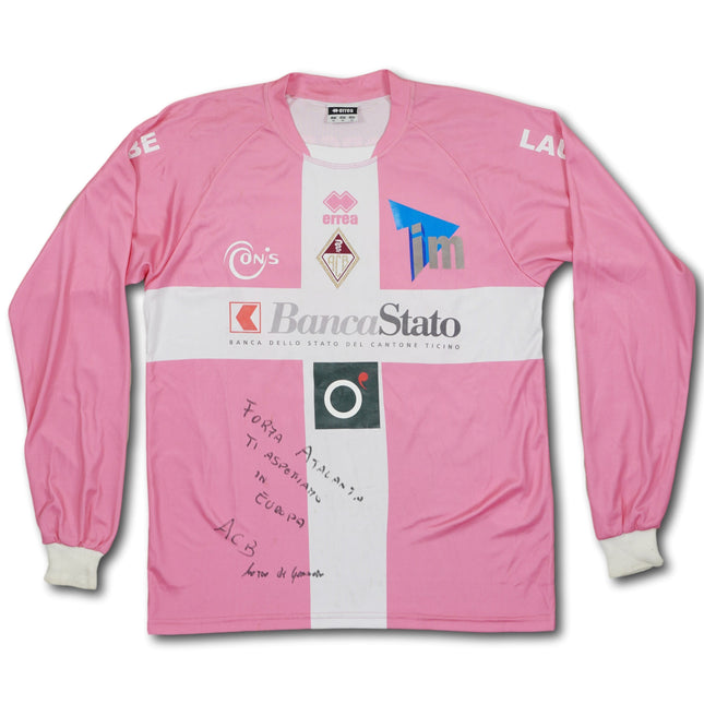 AC Bellinzona 2007 heim XL ANDJEKOVIC #24 signiert matchworn Errea