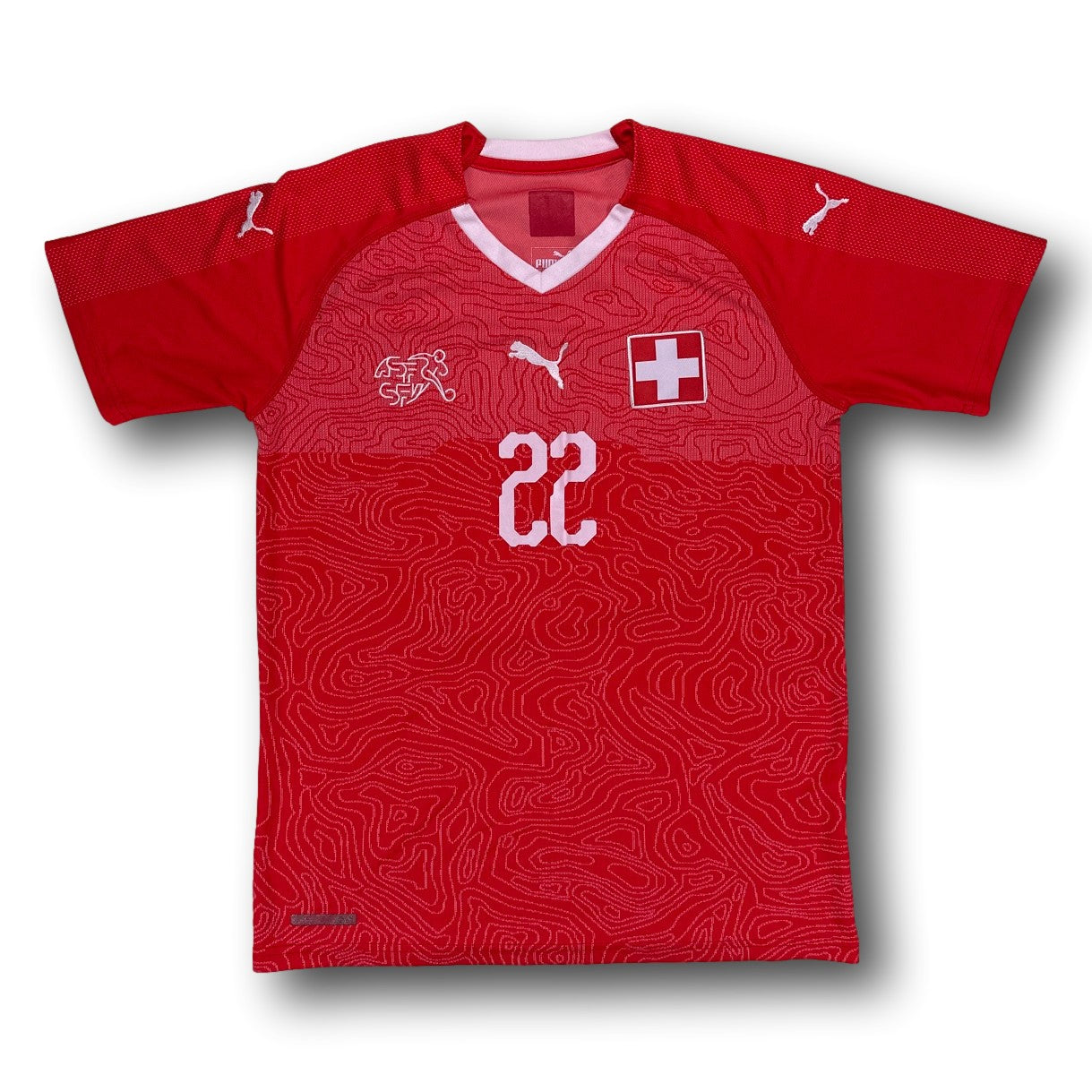 Original Fussballtrikot Schweiz 2018-20 heim Puma M SCHÄR #22